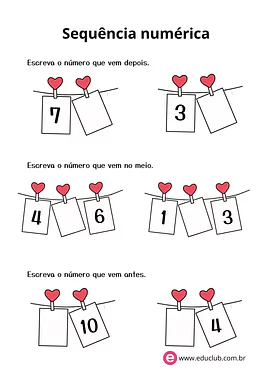Trabalhando o número sucessor e antecessor Trabalhando o número sucessor e antecessor para 1º Ano de Números, Matemática - Material educacional