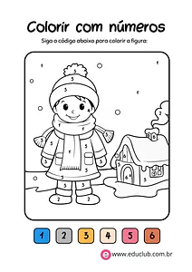Colorir por números desenhos do inverno