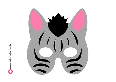 Máscara de zebra colorida para Creche, Pré-Escola de Máscaras, Artes - Material educacional