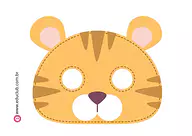 Máscara de tigre colorida Máscara de tigre colorida para Creche, Pré-Escola de Máscaras, Artes - Material educacional