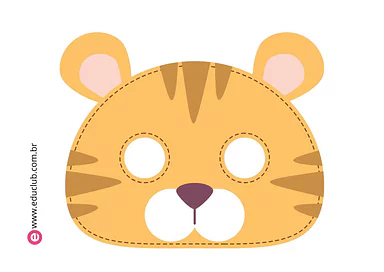 Máscara de tigre colorida para Creche, Pré-Escola de Máscaras, Artes - Material educacional