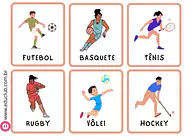 Vocabulário de esportes Vocabulário de esportes para Creche, Pré-Escola de Educação Física - Material educacional