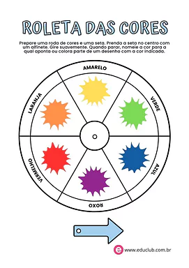 Roleta de cores Roleta de cores para 5º Ano, 4º Ano, 3º Ano, 2º Ano, 1º Ano de Recursos Educativos, Cores, Artes - Material educacional