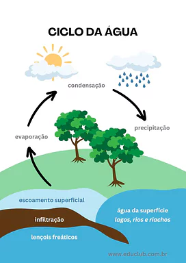 Cartaz sobre o ciclo da água Cartaz sobre o ciclo da água para 3º Ano, 2º Ano de Ciências, Meio Ambiente - Material educacional