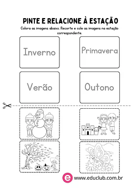 Atividades sobre estações do ano para Maternal para Creche, Pré-Escola de Ciências, Estações do ano - Material educacional
