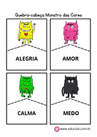 Quebra-cabeça Monstro das Cores para 1º Ano de Educação Emocional, Emoções - Material educacional
