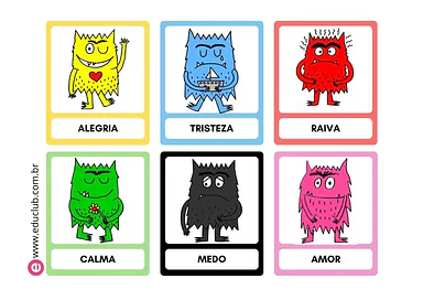 Atividade de pareamento Monstro das Cores para 1º Ano, Pré-Escola de Língua Portuguesa, Vocabulário, Educação Emocional, E...