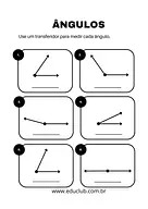 Escreva a medida de cada ângulo marcado no transferidor para 4º Ano de Geometria, Ângulos - Material educacional