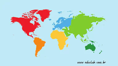 Nomes e mapas dos continentes Nomes e mapas dos continentes para 3º Ano, 2º Ano, 1º Ano de Geografia, Continentes - Material educacional