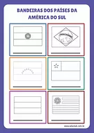 Bandeiras dos países da América do Sul para colorir