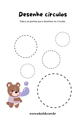Círculo pontilhado para Creche, Pré-Escola de Geometria, Figuras Geométricas - Material educacional