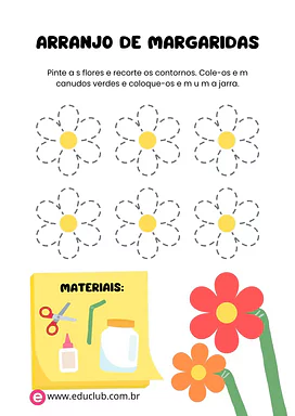 Como fazer arranjo de margarida de papel para Pré-Escola de Estações do ano, Como fazer, Artes - Material educacional