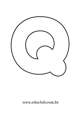 Molde da letra Q para Creche, Pré-Escola de Língua Portuguesa, Alfabeto - Material educacional