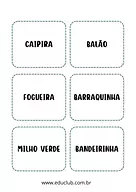 Atividade de pareamento Festa Junina para 2º Ano, 1º Ano de Datas Comemorativas, Festa Junina, Língua Portuguesa, Vocabulá...