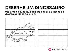 Dinossauro para desenhar na malha quadriculada