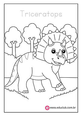 Dinossauro para colorir para Creche, Pré-Escola de Desenhos, Artes - Material educacional