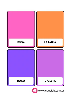 Cartões das cores para Pré-Escola de Cores, Artes - Material educacional