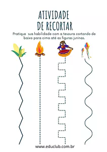 Atividade de recortar Festa Junina