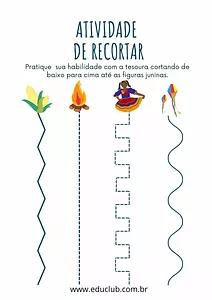 Atividade de recortar Festa Junina