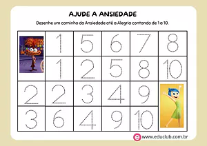 Labirinto de números do 1 ao 10