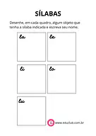 Desenhe uma palavra com a sílaba que se pede para 3º Ano, 2º Ano, 1º Ano de Língua Portuguesa, Sílabas - Material educacional
