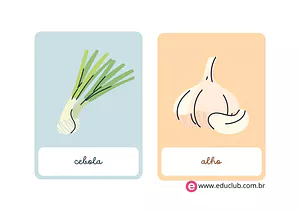 Cartões dos vegetais 