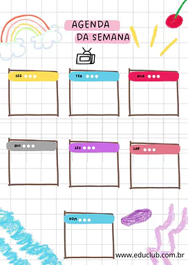 Agenda infantil Agenda infantil para 5º Ano, 4º Ano, 3º Ano, 2º Ano, 1º Ano de Ciências, Calendário - Material educacional