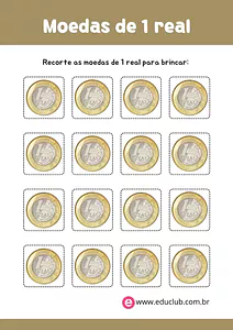 Moedas de 1 real para imprimir