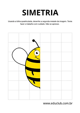 Atividade de simetria de uma abelha para 2º Ano, 1º Ano de Matemática, Simetria - Material educacional