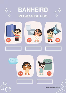 Regras do banheiro Regras do banheiro para 2º Ano, 1º Ano de Ciências Sociais - Material educacional