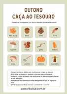 Caça ao tesouro do outono Caça ao tesouro do outono para Pré-Escola de Ciências, Estações do ano - Material educacional
