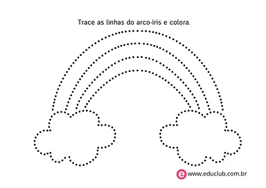 Atividade de arco-íris para Educação Infantil para Pré-Escola de Língua Portuguesa, Pré-escrita - Material educacional