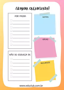 Organização da semana
