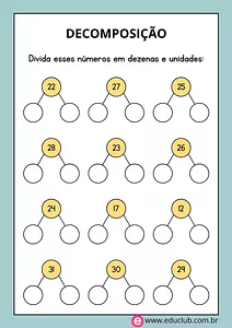 Decomposição de números: dezenas e unidades
