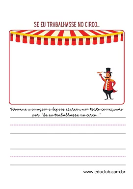 Redação Dia do Circo Redação Dia do Circo para 2º Ano, 1º Ano de Datas Comemorativas, Língua Portuguesa, Dia do Circo - Material educacional