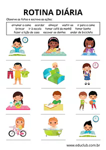 Rotina diária infantil para imprimir