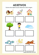 Atividade sobre adjetivos para 2 ano para 2º Ano de Gramática - Material educacional