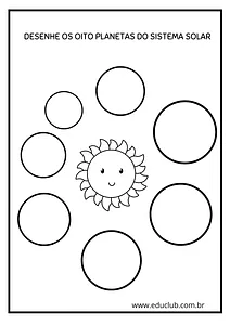 Atividade de desenhar planetas