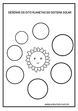 Atividade de desenhar planetas Atividade de desenhar planetas para 2º Ano, 1º Ano de Ciências, Sistema Solar - Material educacional