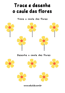 Trace e desenhe as figuras para Pré-Escola de Língua Portuguesa, Pré-escrita - Material educacional