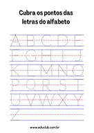Alfabeto de A a Z pontilhado Alfabeto de A a Z pontilhado para Pré-Escola de Língua Portuguesa, Alfabeto - Material educacional