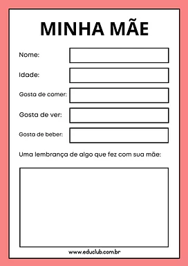 Atividade Dia das Mães para 2 ano para 2º Ano de Datas Comemorativas, Língua Portuguesa, Dia das Mães - Material educacional