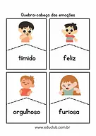 Quebra-cabeça das emoções para imprimir