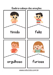 Quebra-cabeça das emoções para imprimir