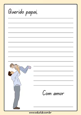 Carta para papai Carta para papai para 5º Ano, 4º Ano, 3º Ano de Datas Comemorativas, Língua Portuguesa, Dia dos Pais - Material educacional