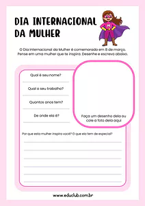 Atividade para o Dia Internacional da Mulher