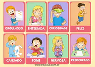 Baralho das emoções para imprimir para Pré-Escola de Educação Emocional, Emoções - Material educacional