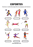 Atividade sobre esporte para 3º Ano, 2º Ano de Educação Física - Material educacional