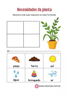 Atividade sobre as necessidades da planta para sobreviver para 3º Ano, 2º Ano de Ciências, Plantas - Material educacional