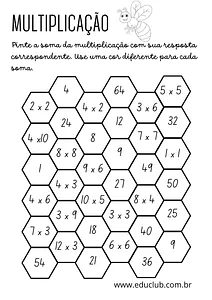 Exercício de multiplicação 3 ano